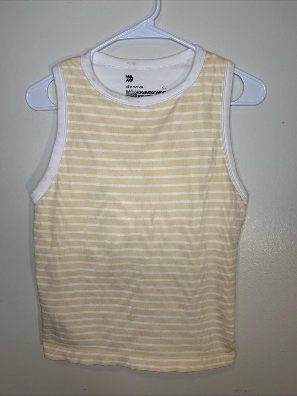 all in motion Yellow & White Striped Kids Tank Top 21